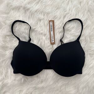 Skims Customized Fit Pushup Plunge Bra Onyx Size 32C